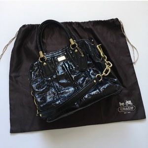 Coach Kristin Patent Pleated Satchel